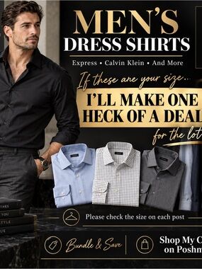 Men's Black Dress Shirt - Classic Button-Up
